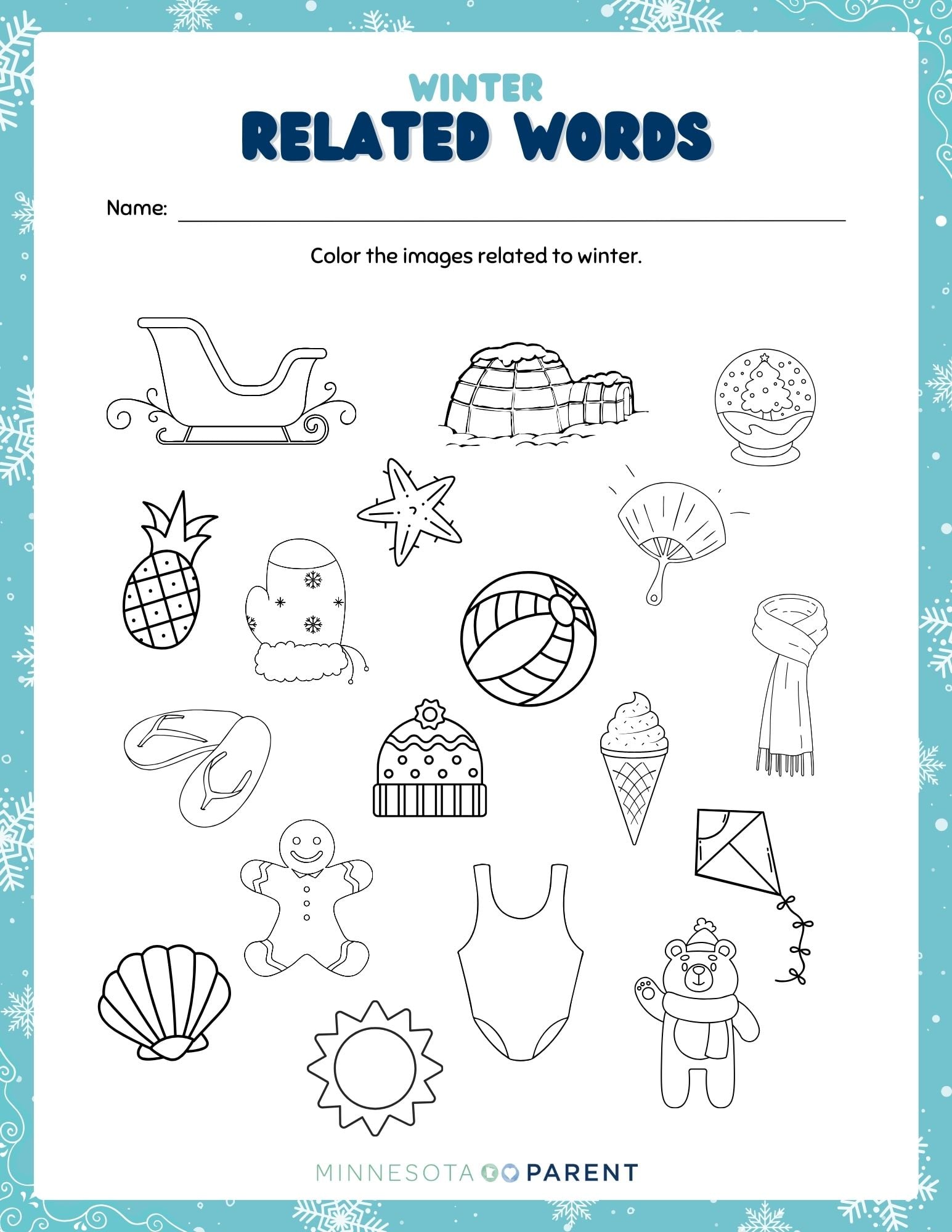 free winter printables and activity pages for kids - minnesota parent